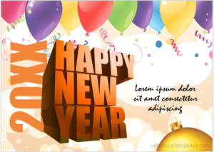 New Year greeting card template