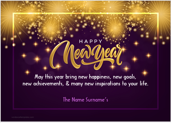 New Year greeting card template