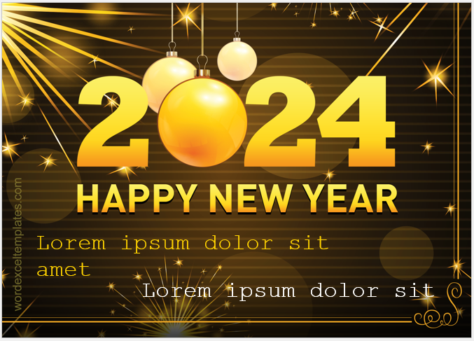 New Year greeting card template