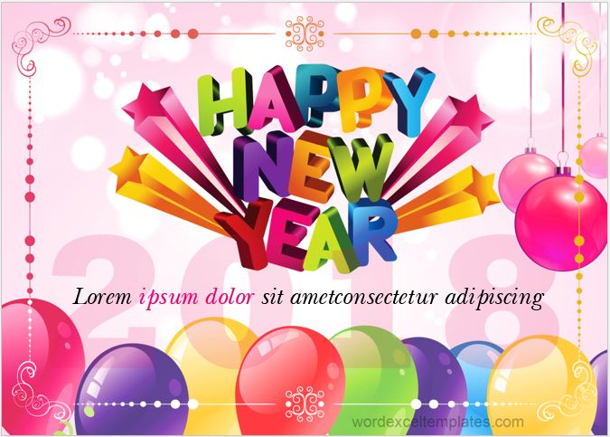 New Year greeting card template