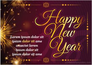 New Year greeting card template