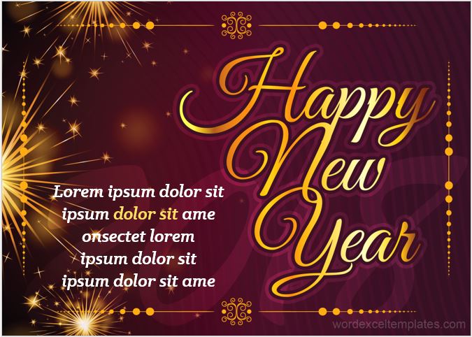 New Year greeting card template