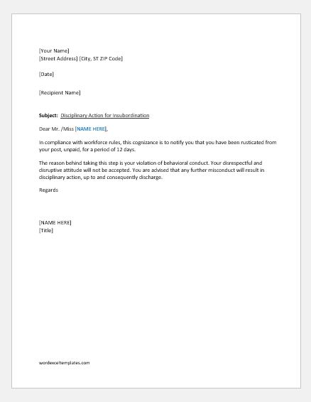 Sample Warning Letter To Employee For Disrespectful from www.wordexceltemplates.com
