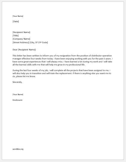 5 Tips to Write a Professional Resignation Letter | Word & Excel Templates