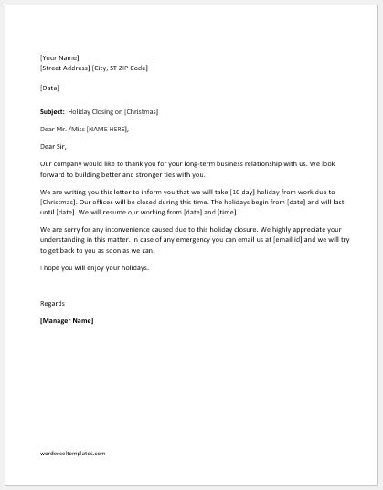 Sample Announcement Letter To Customers