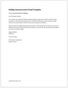 Holiday Support Notification Sample AI Office Closed for Holidays Email Generator (Free Online)