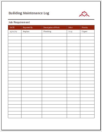 Maintenance Log Template Excel from www.wordexceltemplates.com