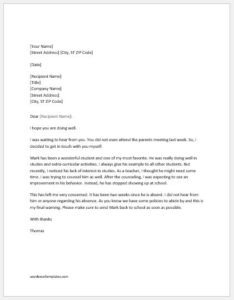 Final Warning Letter to Student for Absenteeism