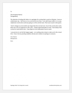 Apology Letter for Being Late for Various Situations | Copy