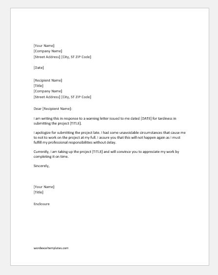 Apology Letter for Late Submission of Project | Word & Excel Templates