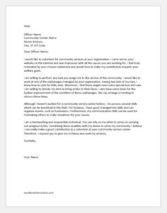 Community service offer letter