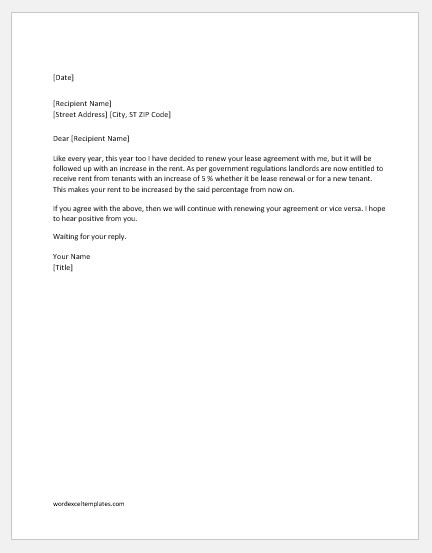 Apartment Lease Extension Letter from www.wordexceltemplates.com