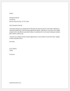 Lease renewal request for a personal reason