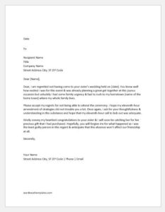 Apology letter for not attending an event