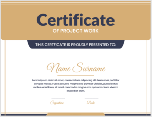 Project completion certificate template