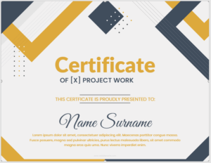 Project completion certificate template