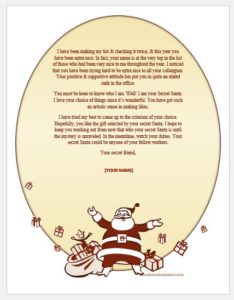 Secret Santa email template