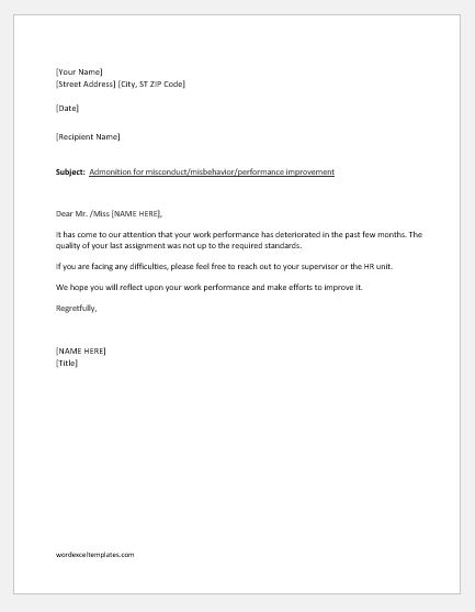 Resignation Letter Due To Unsatisfactory Work Circumstances from www.wordexceltemplates.com