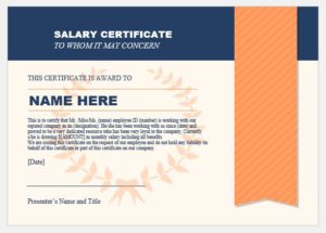 Salary certificate