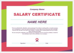 Salary certificate