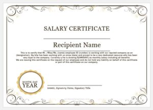 Salary certificate