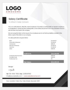 Salary certificate