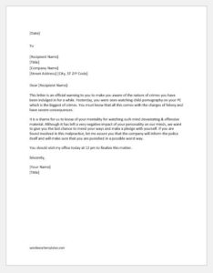 Warning Letter for Felony
