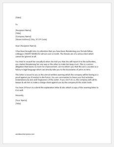 Warning Letter for Felony