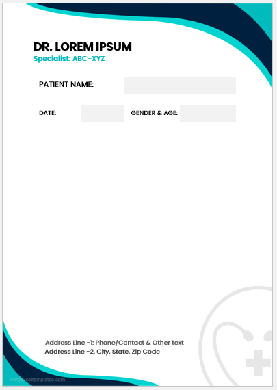 Doctor prescription pad template