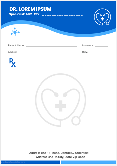 Doctor prescription pad template