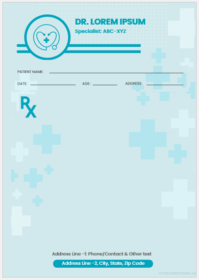 Doctor prescription pad template