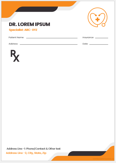 Doctor prescription pad template