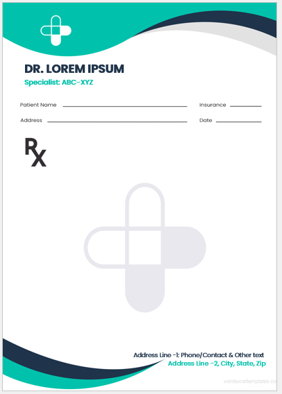 Doctor prescription pad template