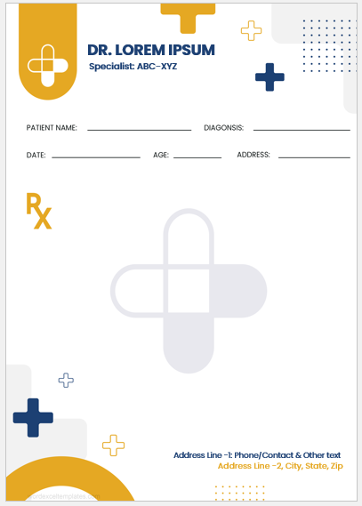 Doctor prescription pad template