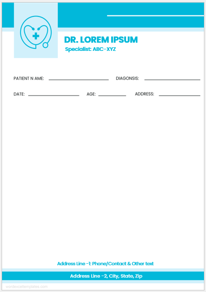 Doctor prescription pad template