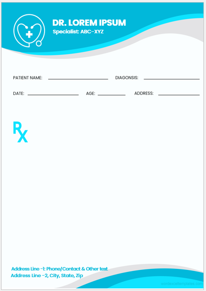 Doctor prescription pad template