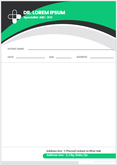 Doctor prescription pad template