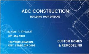 Business Card for Construction Worker Company