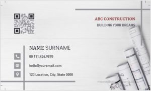 Construction Company Workers Business Card