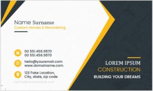 Construction Company Workers Business Card