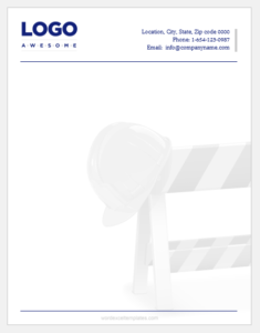 Construction business letterhead template
