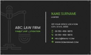 Business Card Template for Attorney
