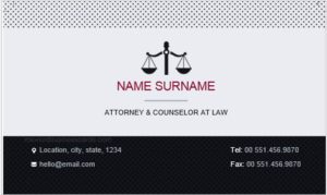 Business Card Template for Attorney