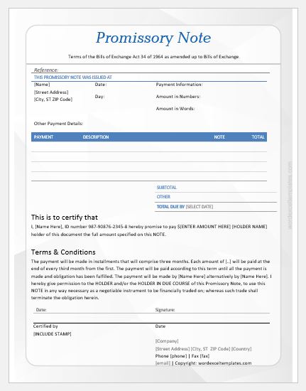 Promissory note