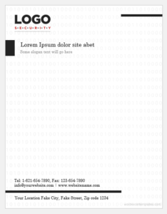 Security company letterhead template