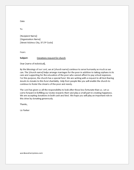 Sample Letter Asking For Donations From Businesses from www.wordexceltemplates.com