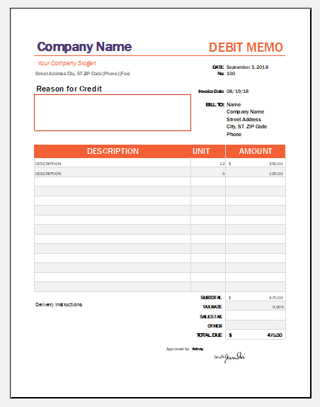 5 Debit Note Formats For Ms Word Word Excel Templates