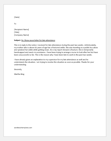 Show Cause Letter Replies For Various Situations Download