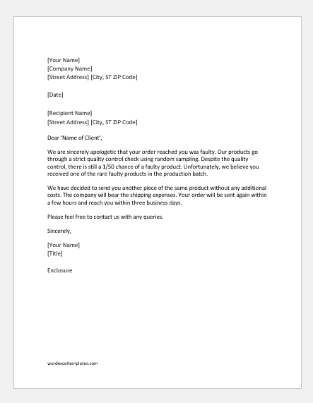 Letter Of Apology To Customer from www.wordexceltemplates.com