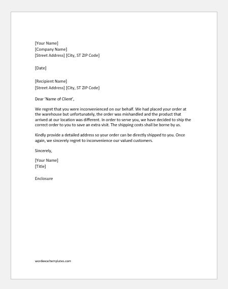 Professional Apology Letters To Client Customer Word Excel Templates